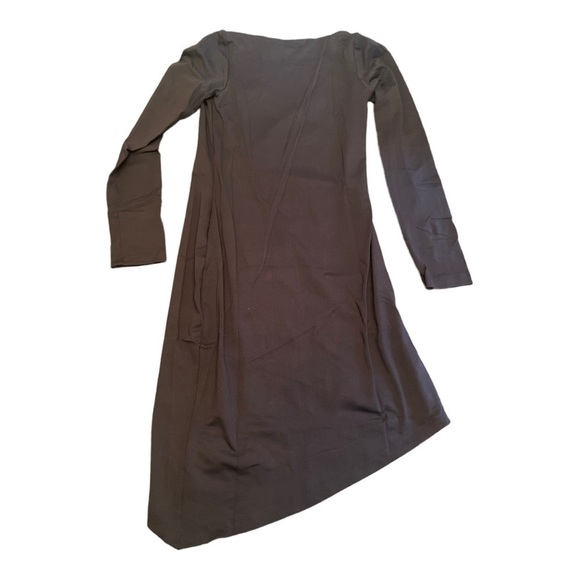 Susana Monaco Women Long Sleeve V- Neck Angled Wrap Dress Midnight - Picture 6 of 14